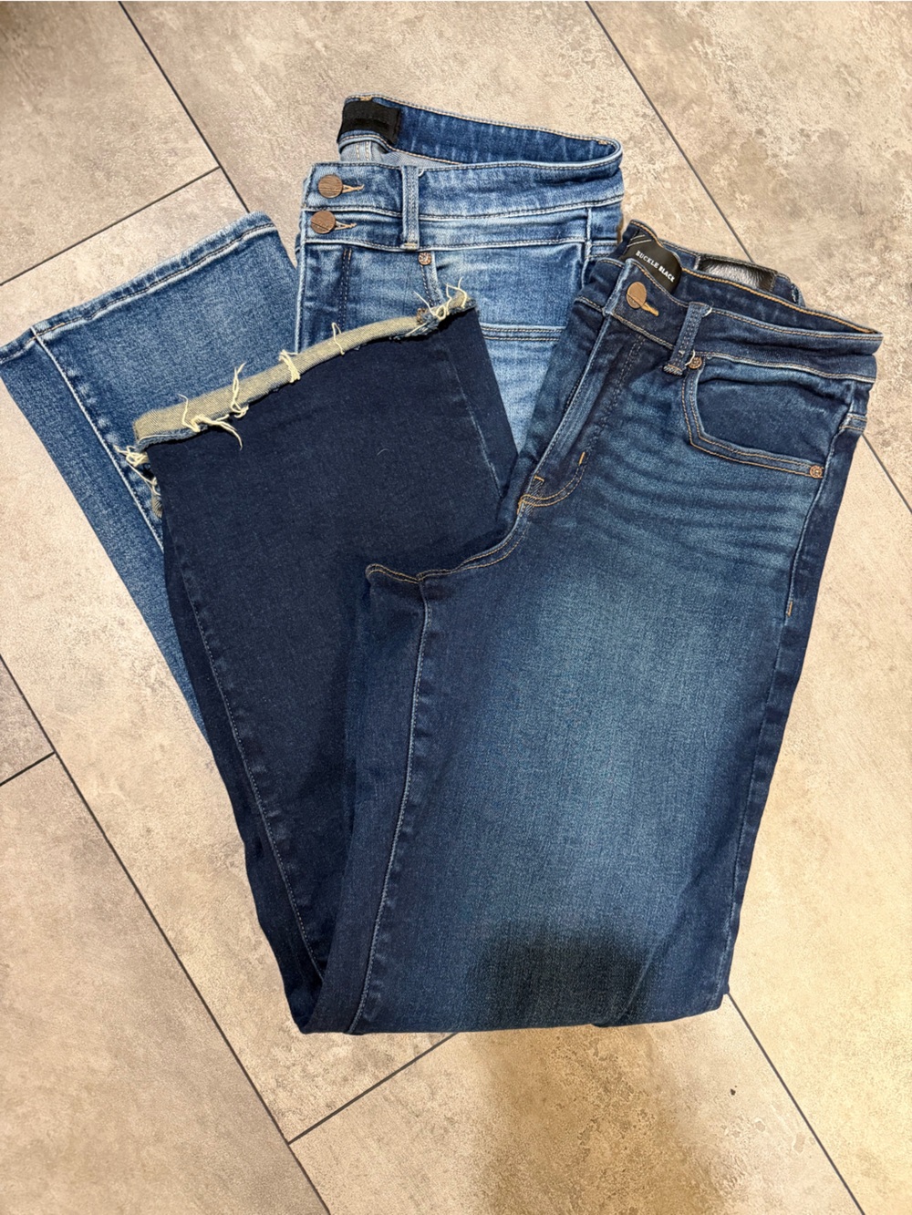 Womens Buckle Black Jeans
